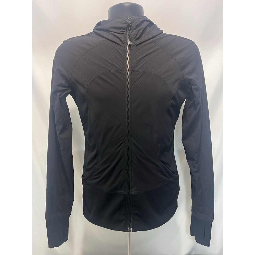 Lululemon In Flux Black Reversible Full Zip Hoodie Jacket - Size 8 - Activewear